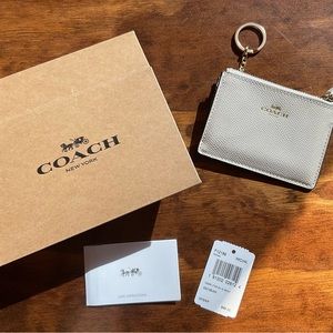 NOT FOR SALE! Sold- COACH  Crossgrain Leather (Chalk) Mini Skinny ID Card